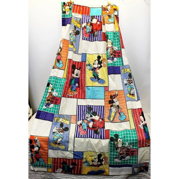 2 VTG 80s 90s "Cool Mickey" Disney Mickey Mouse Curtain Panels HTF Boombox Car - Picture 3 of 9